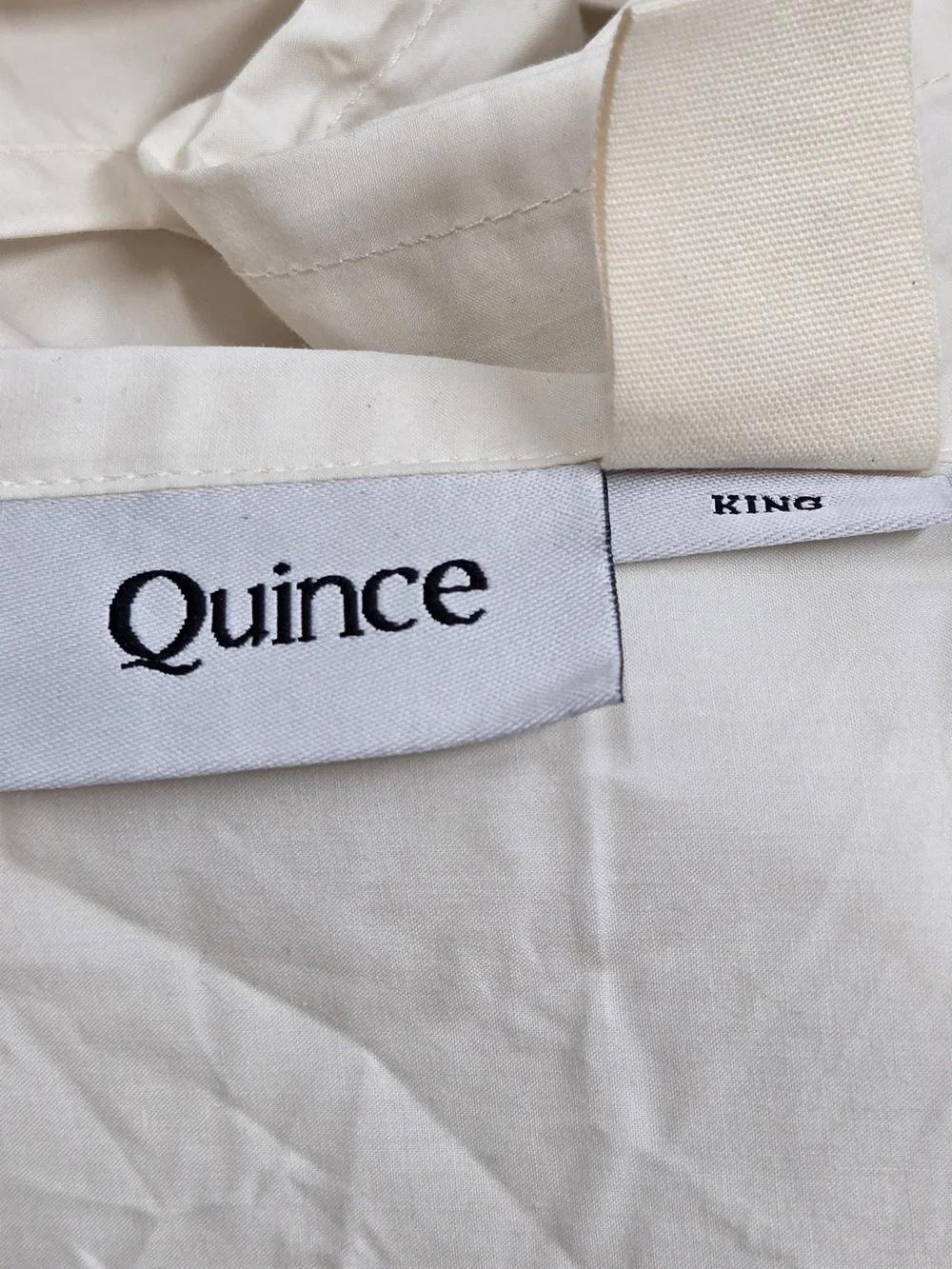 QUINCE Organic Percale Flat Sheet King Ivory 9064